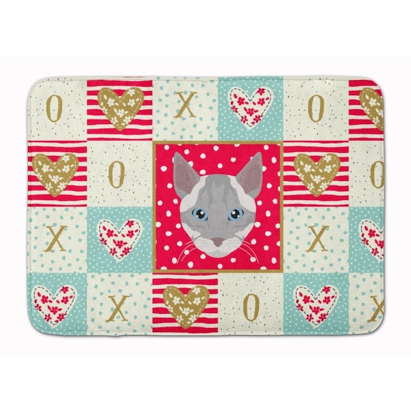 Carolines Treasures 19 x 27 in. Ojos Azules Cat Love Machine Washable Memory Foam Mat CK5139RUG - main